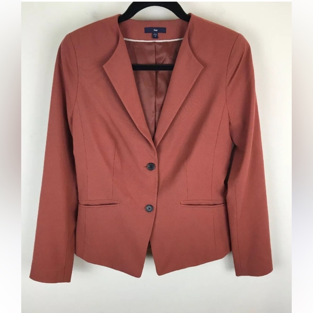 Zara Fitted 2 button Long Sleeve Stretch Lined Terra Cotta Women’s blazer size 2